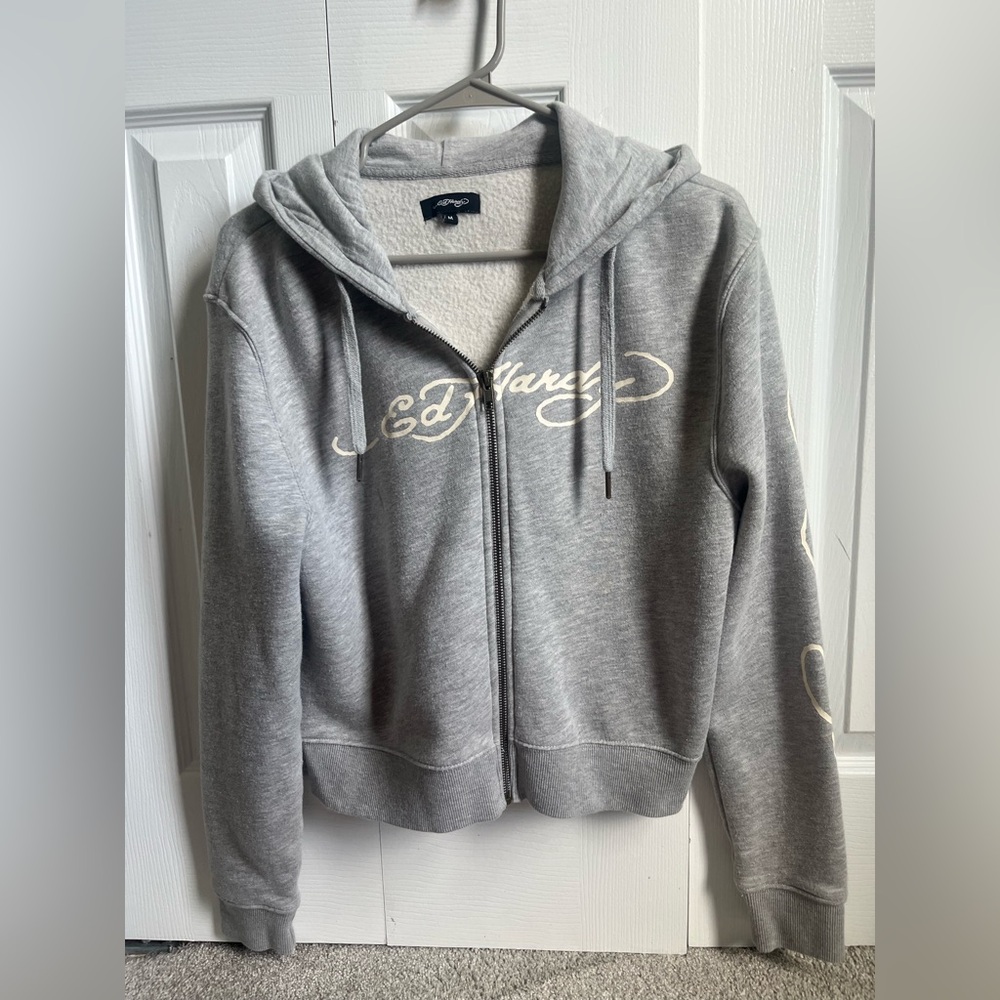 Ed Hardy Gray Zip up - Size M
